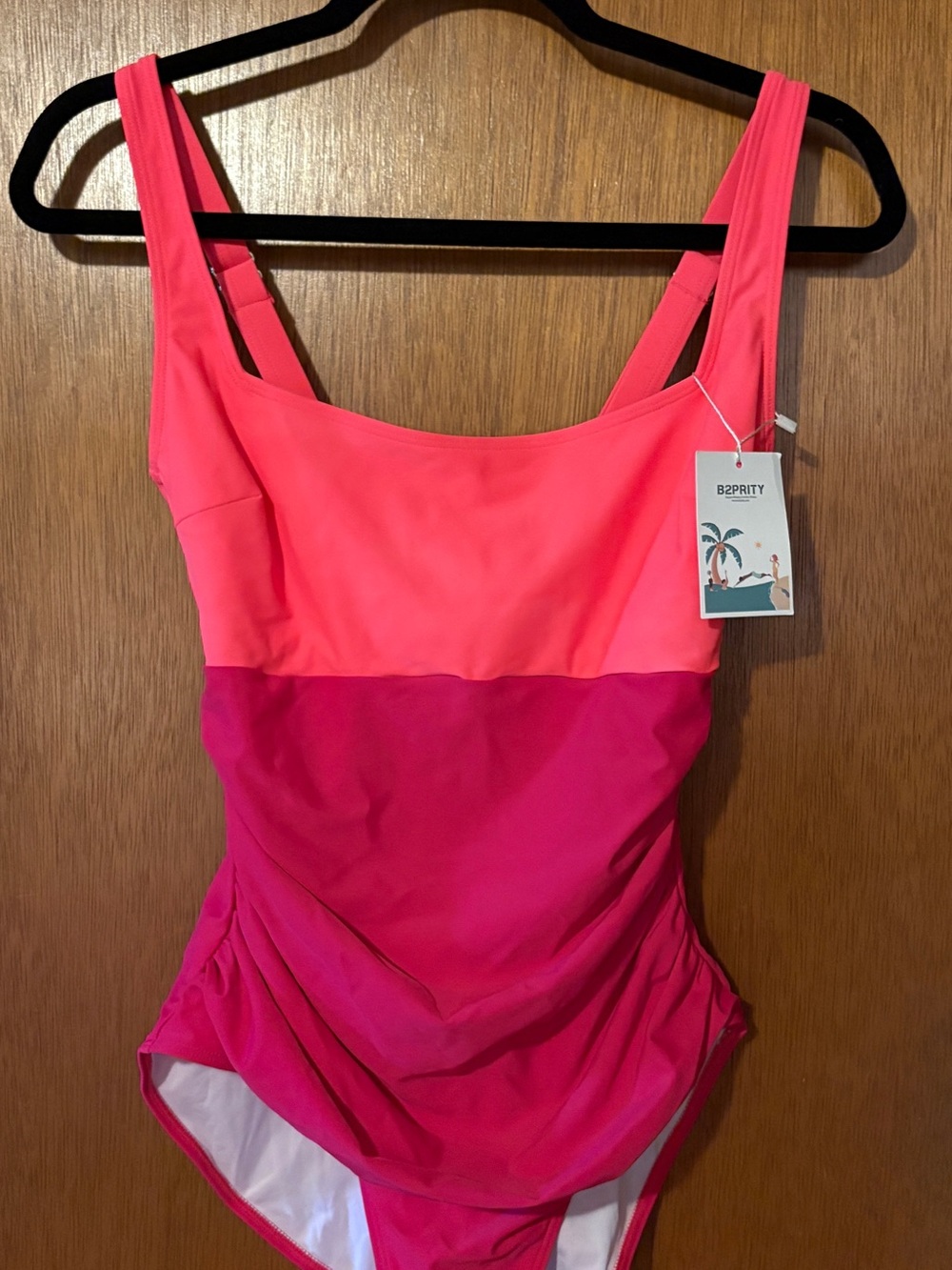 B2Prity Two-Tone Pink & Fuchsia Women's One-Piece Swimsuit